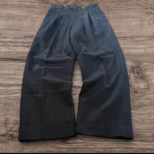 26x28 Black Pleated Baggy Wide Leg Dress Pants Y2K Grunge Vintage 2000s